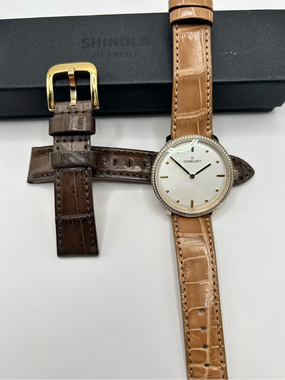 Shinola by Gomelsky - Women’s Audrey Watch w/Diamond Bezel